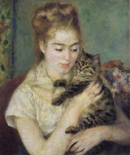 Pierre Renoir Woman with a Cat oil painting picture